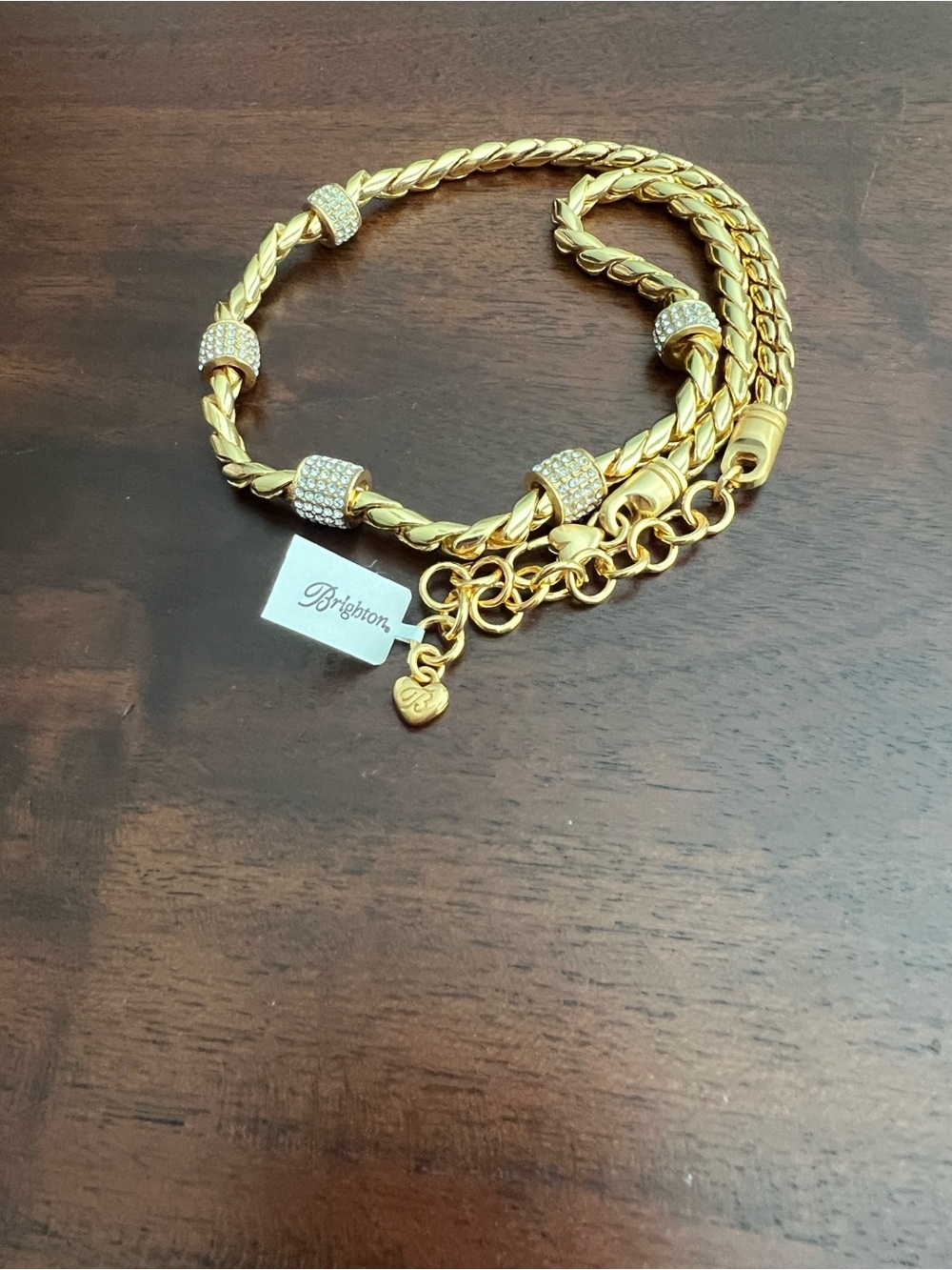 Brighton Gold-Tone Layered Necklace with Pave Bead Accents